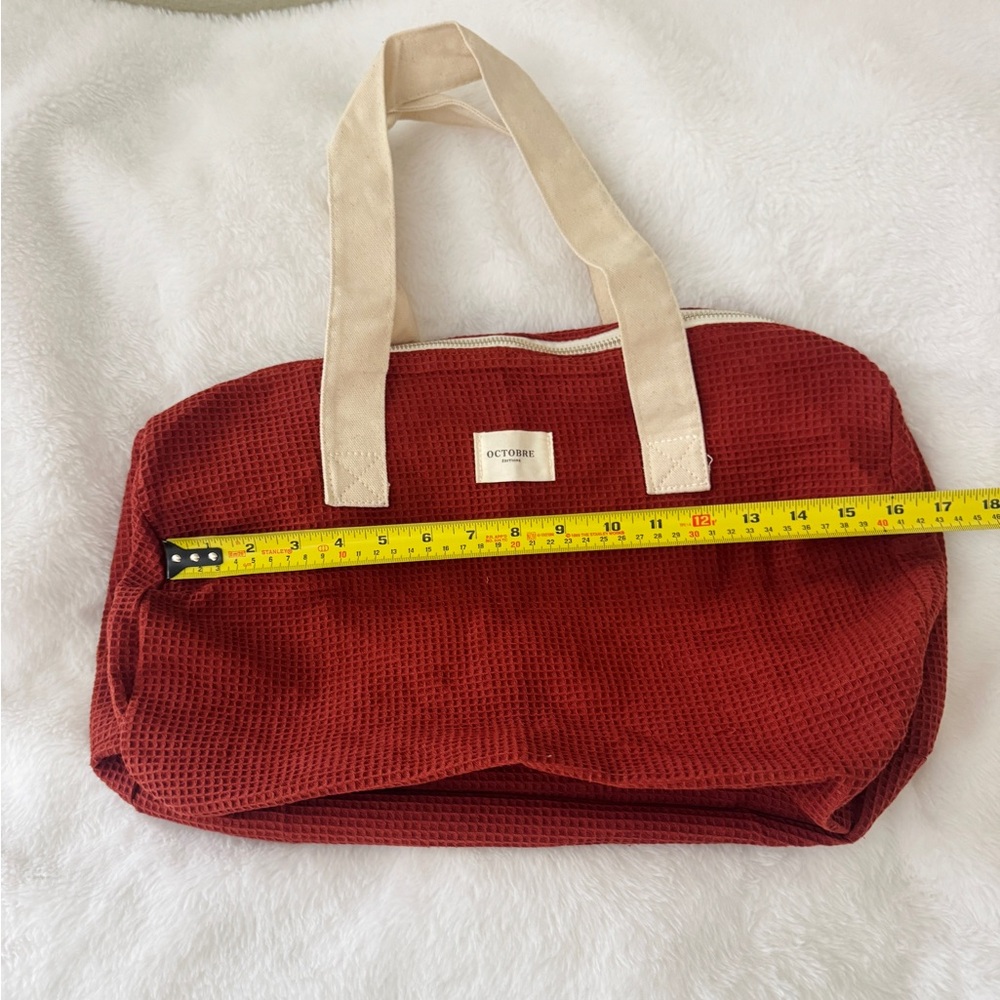 Sezane Octobre waffle bowling bag in rust color/ new - Picture 7 of 7